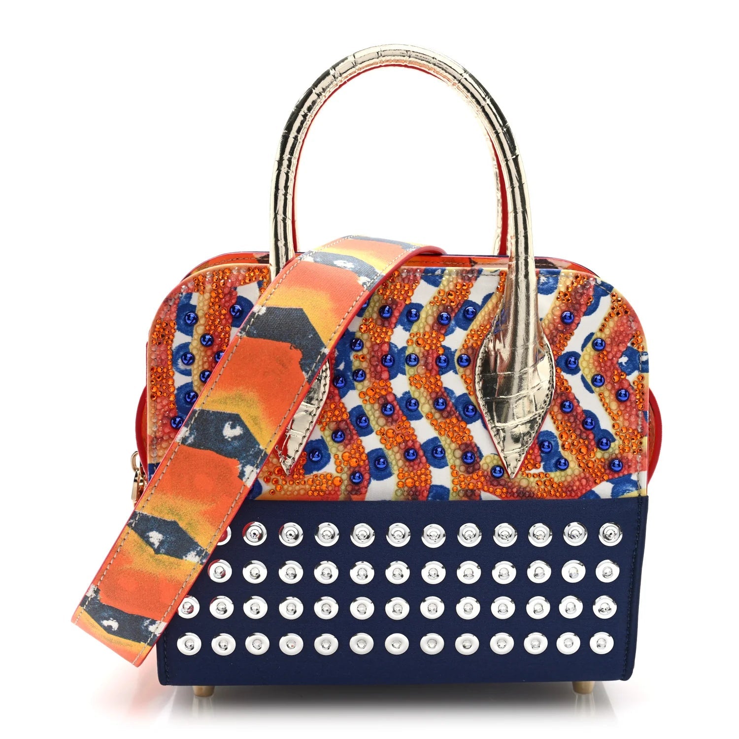 Crepe Satin Canvas Embroidered Gaagal Mini Eloise Tote Magma