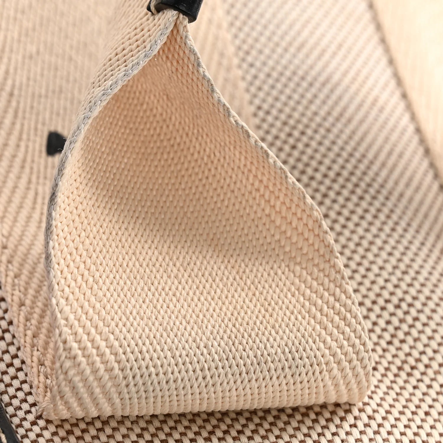 Cotton Calfskin Small Woody Ribbon Tote with Strap White Navy