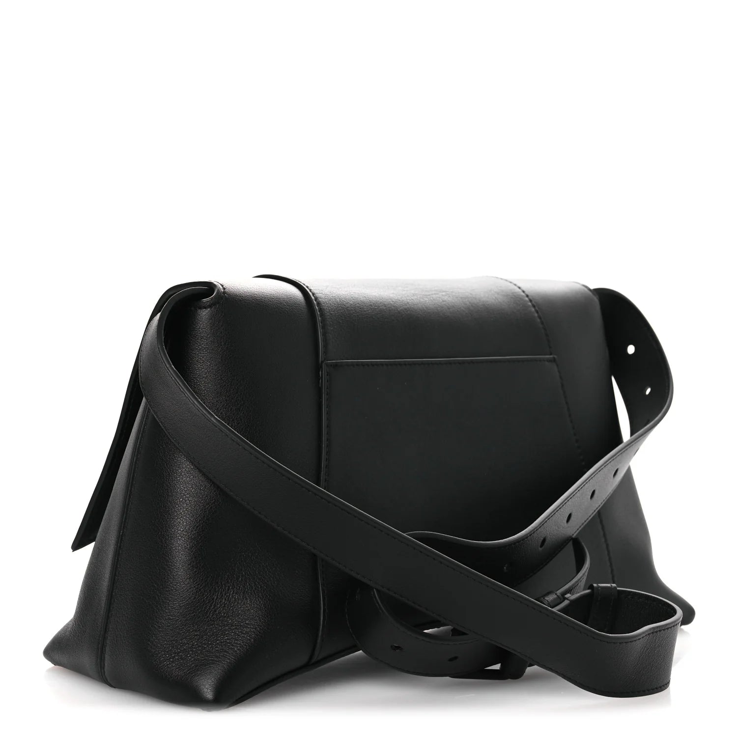 Semi Shiny Smooth Calfskin Monochrome M Downtown Shoulder Bag Black