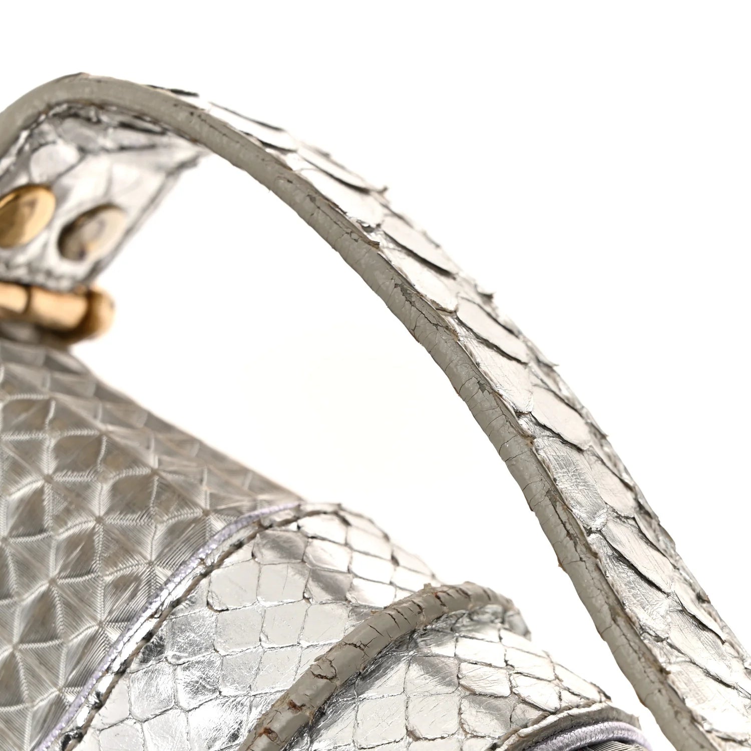 Snakeskin Nylon Vanity Mirror Clutch Transparent