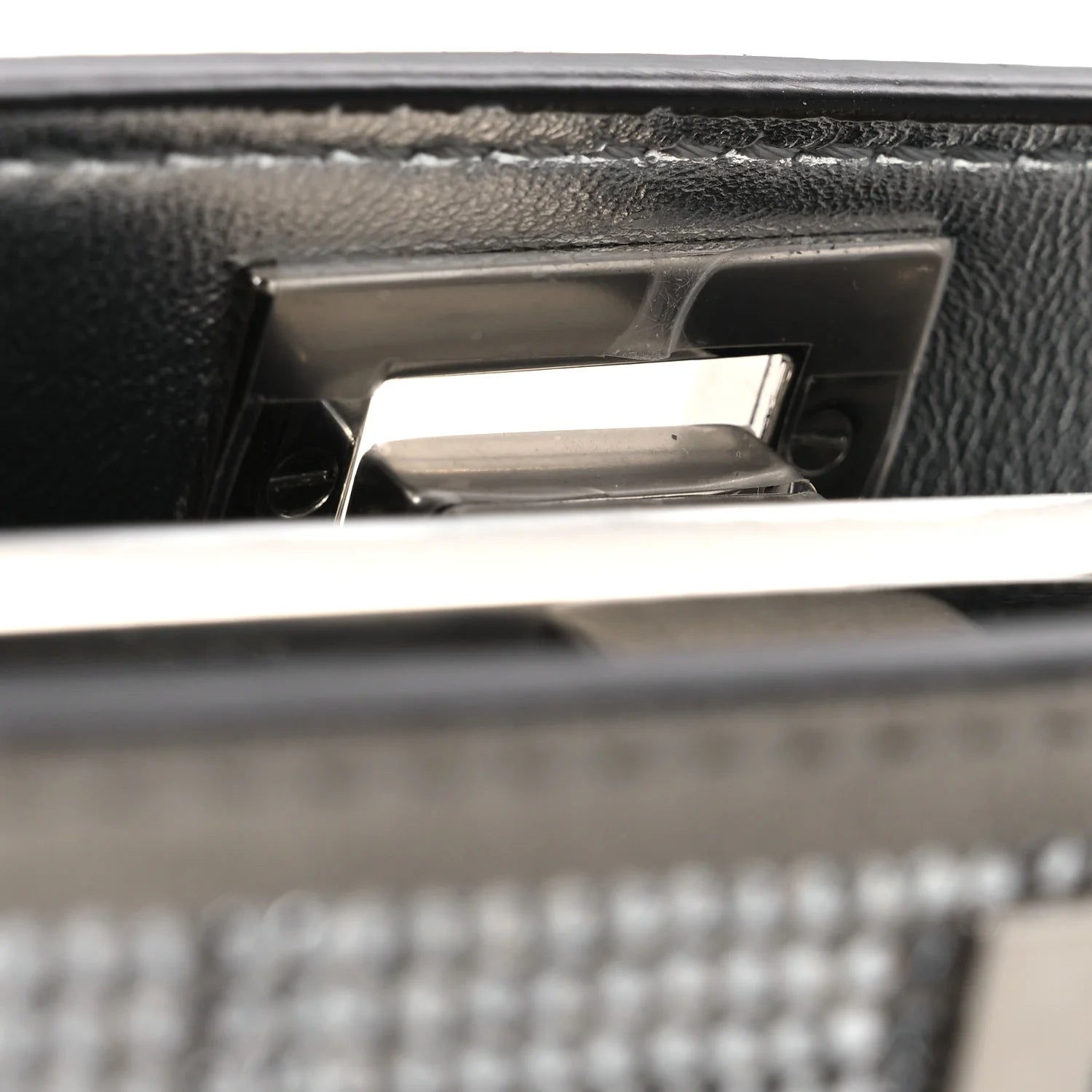 Crystal Vitello Laminato FF Petite Peekaboo I SEE U Satchel Crystal Argento