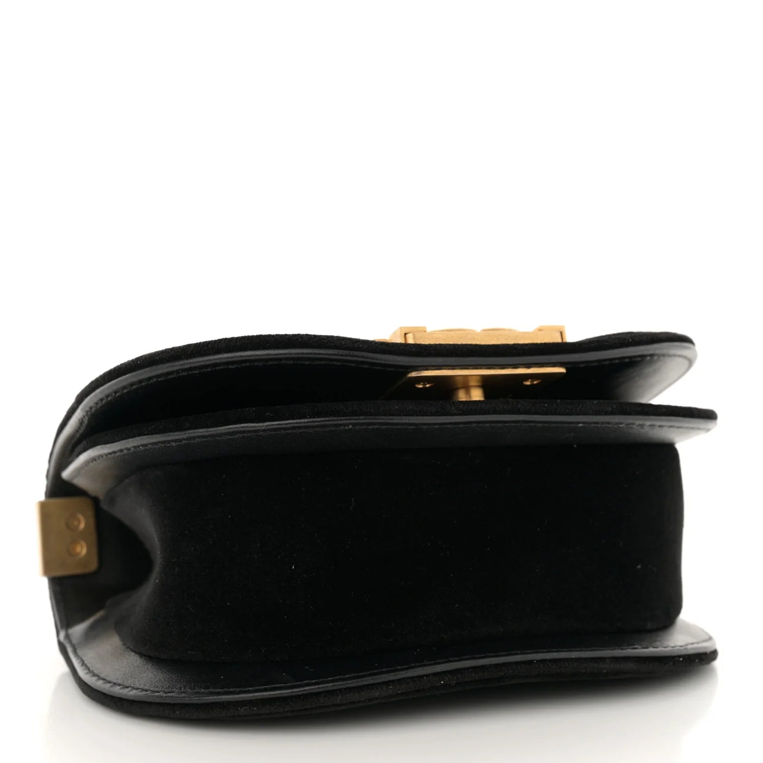 Velvet Quilted Mini Boy Messenger Bag Black