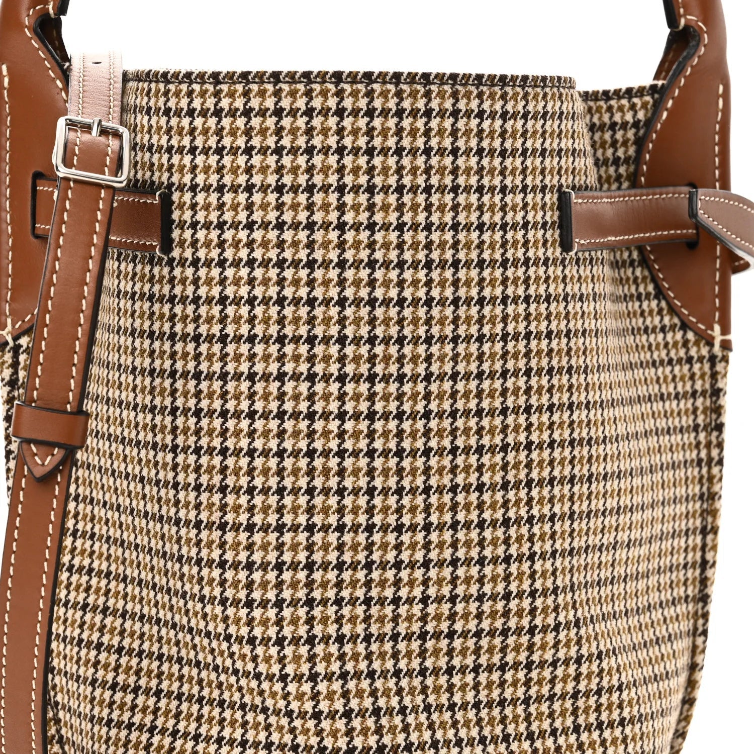 Smooth Calfskin Tweed Nano Big Bag Bucket Tan