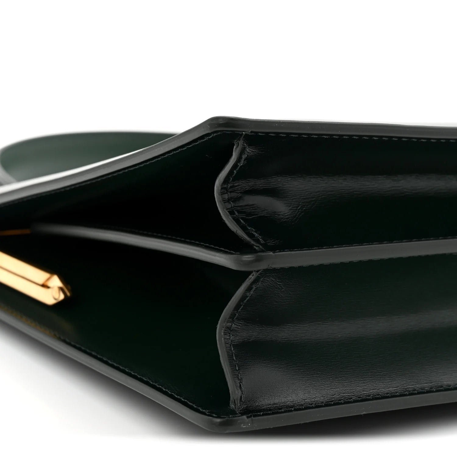 Patina Box Calfskin Medium Clasp Bag Dark Green