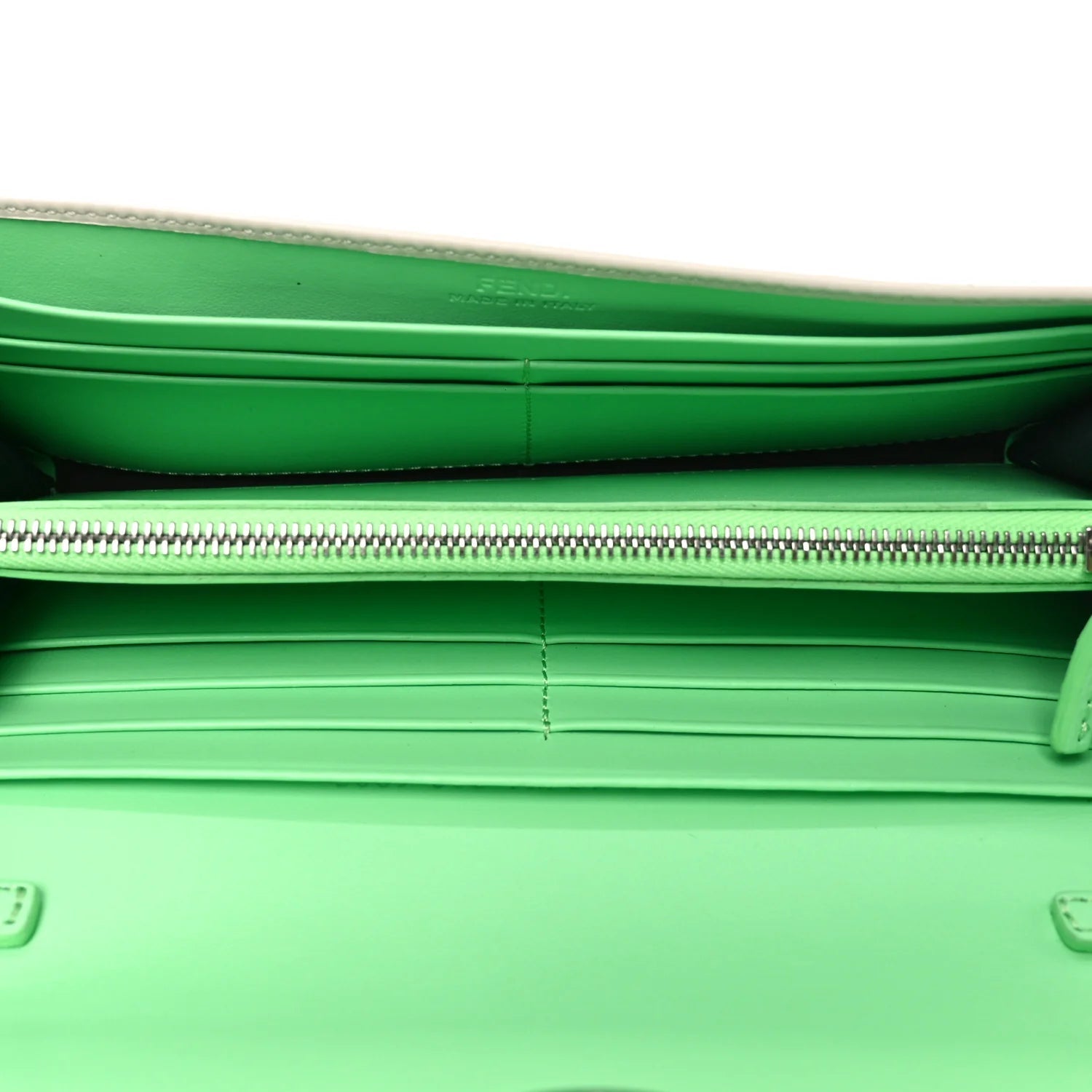 Vitello King Cruise FF Diamonds Continental Envelope Wallet on Chain Latte Edamame