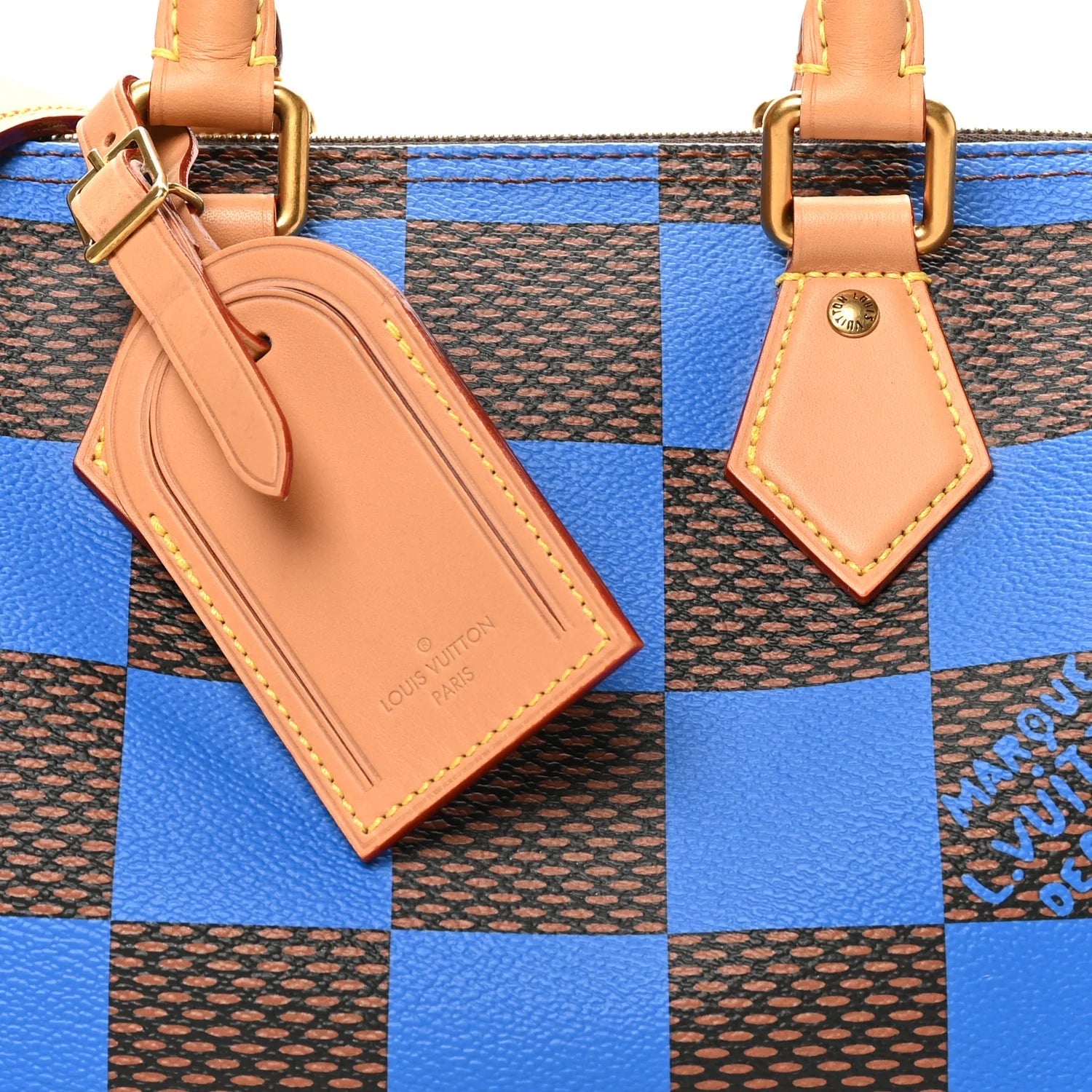 Damier Pop Speedy Bandouliere 25 Blue