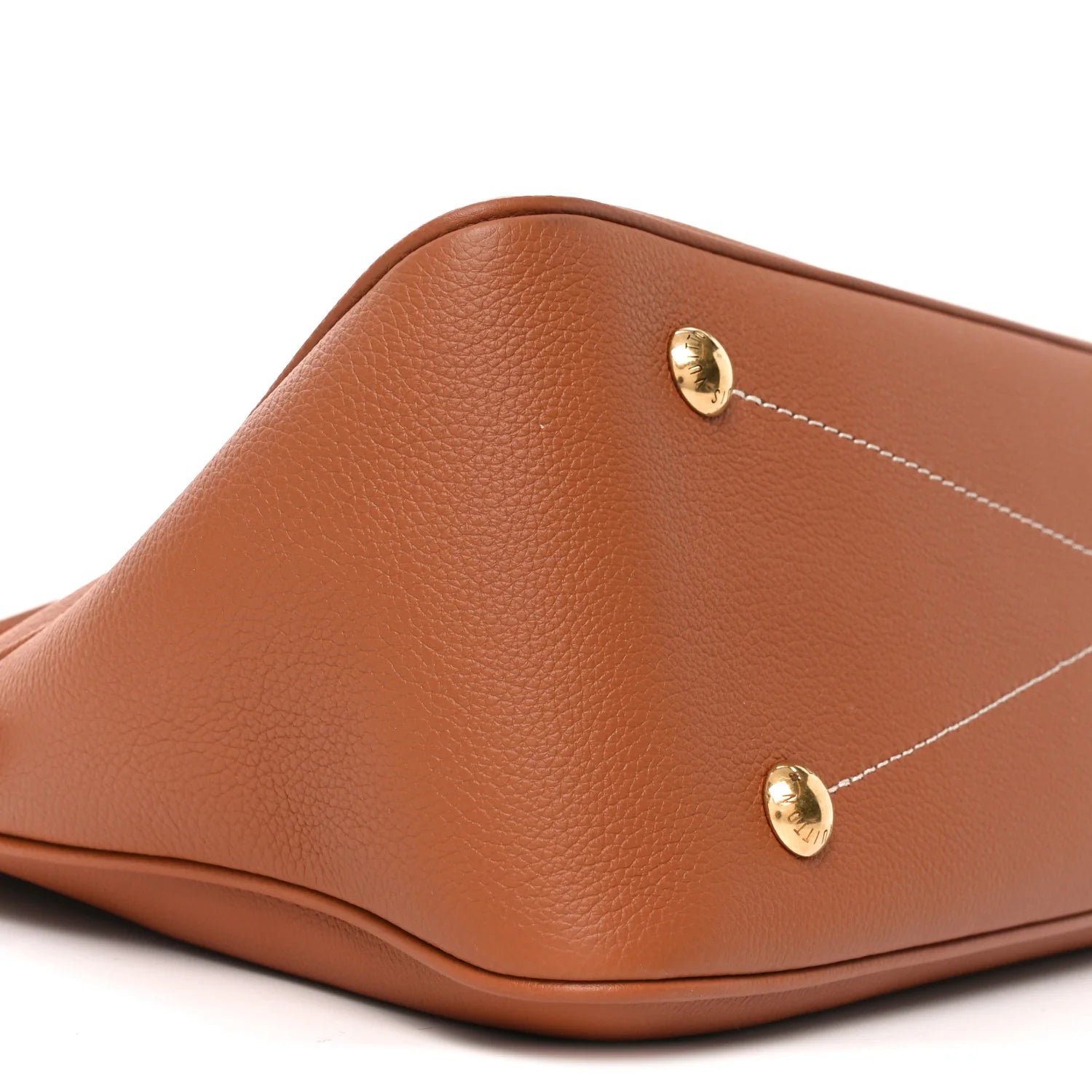 Grained Calfskin Low Key Duffle Tote Cognac