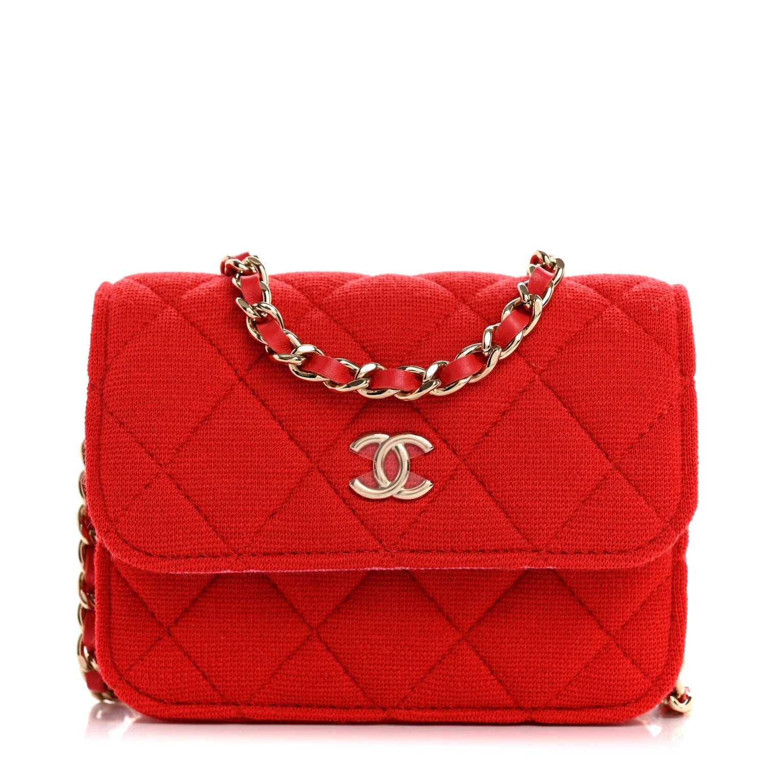 Jersey Quilted Micro Mini Flap Red