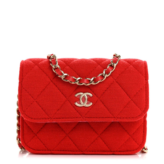 Jersey Quilted Micro Mini Flap Red