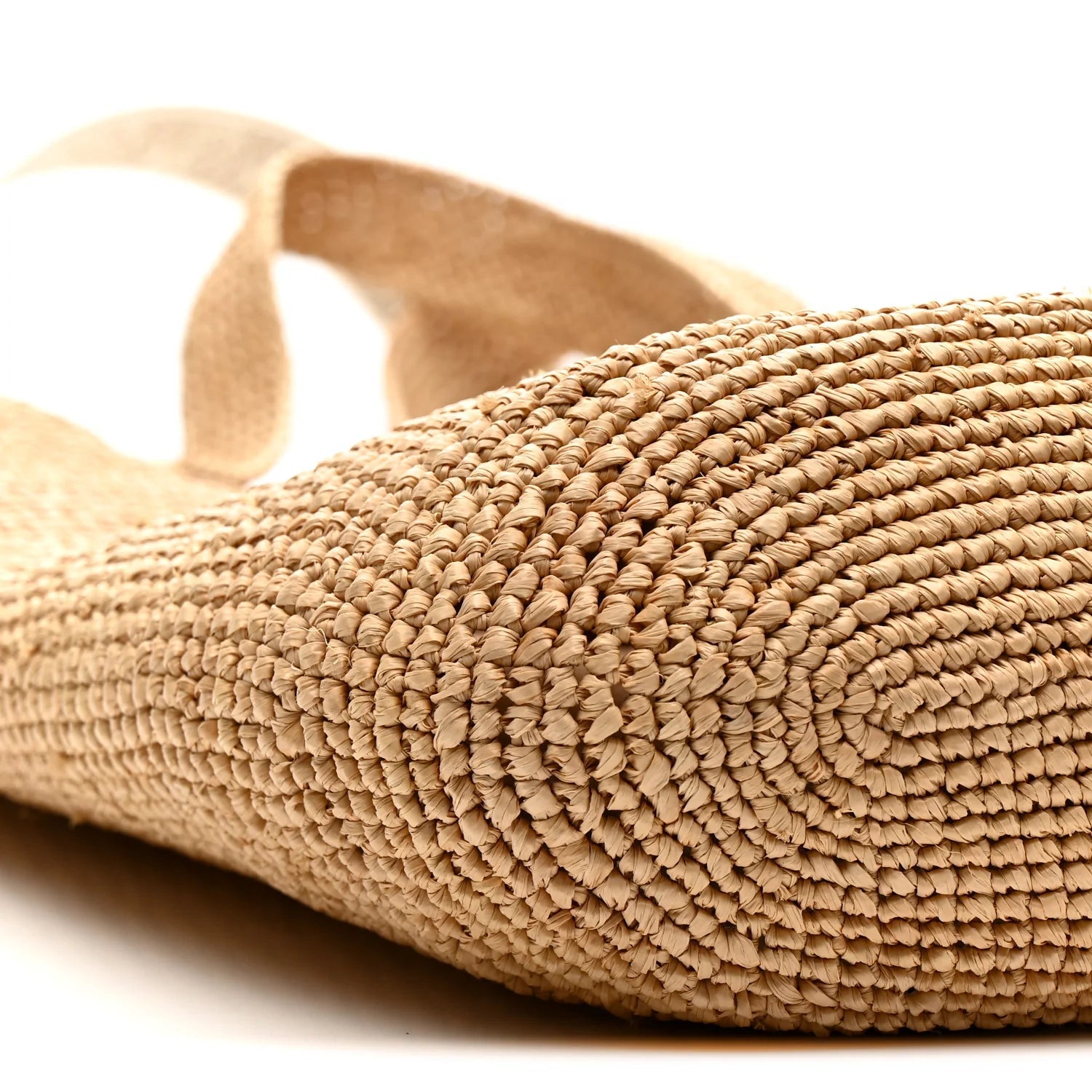 Raffia Mini Slit Tote Bag Natural Tan