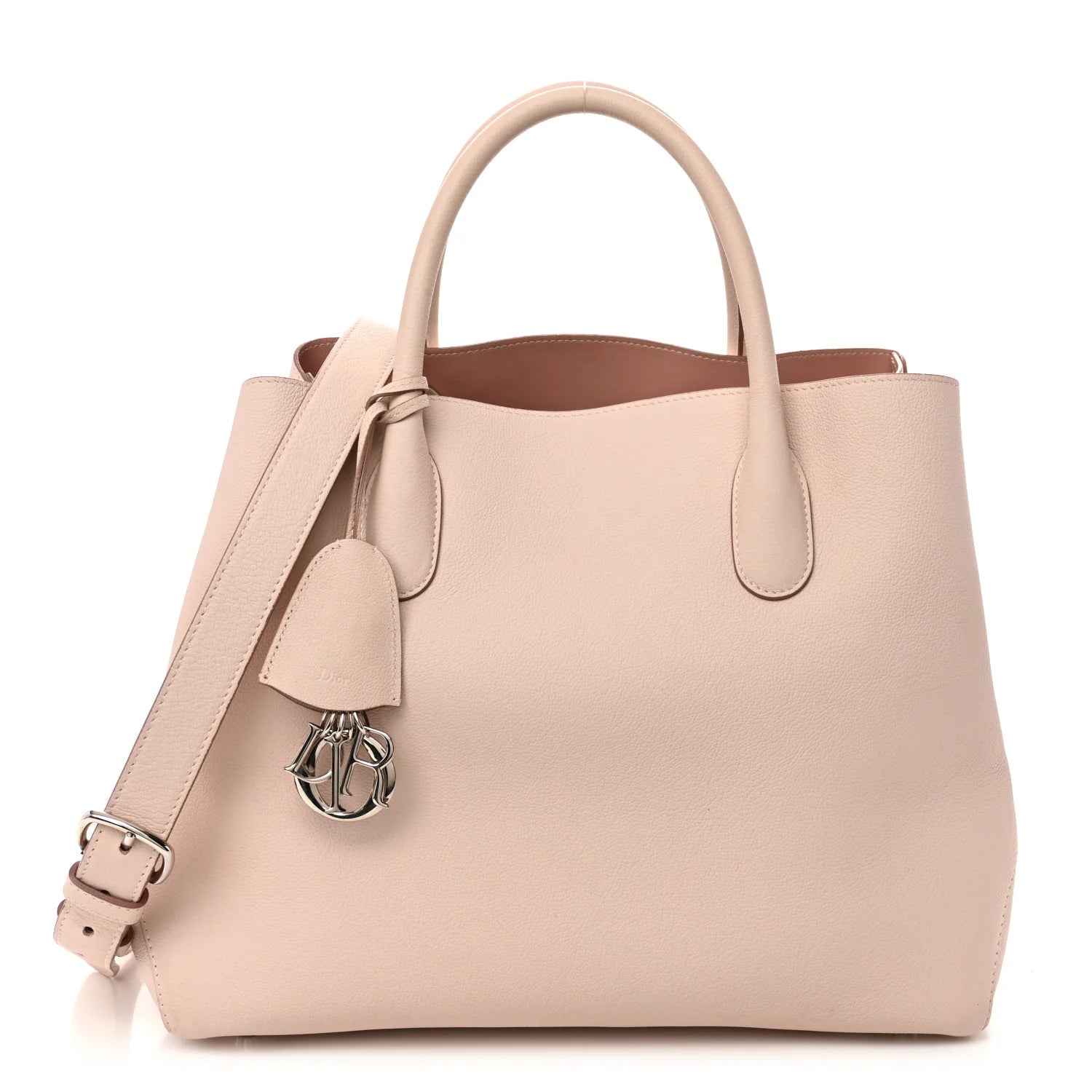 Supple Grained Calfskin Large Open Bar Tote Rose Poudre