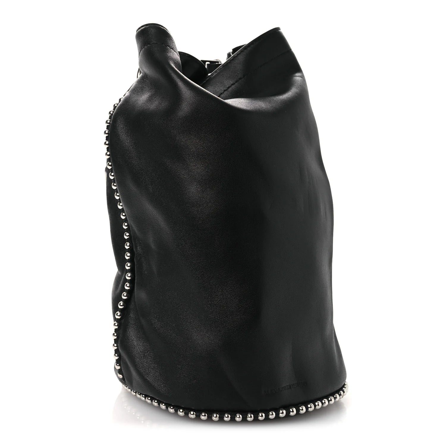 Lambskin Attica Chain Dry Sack Bucket Bag Black