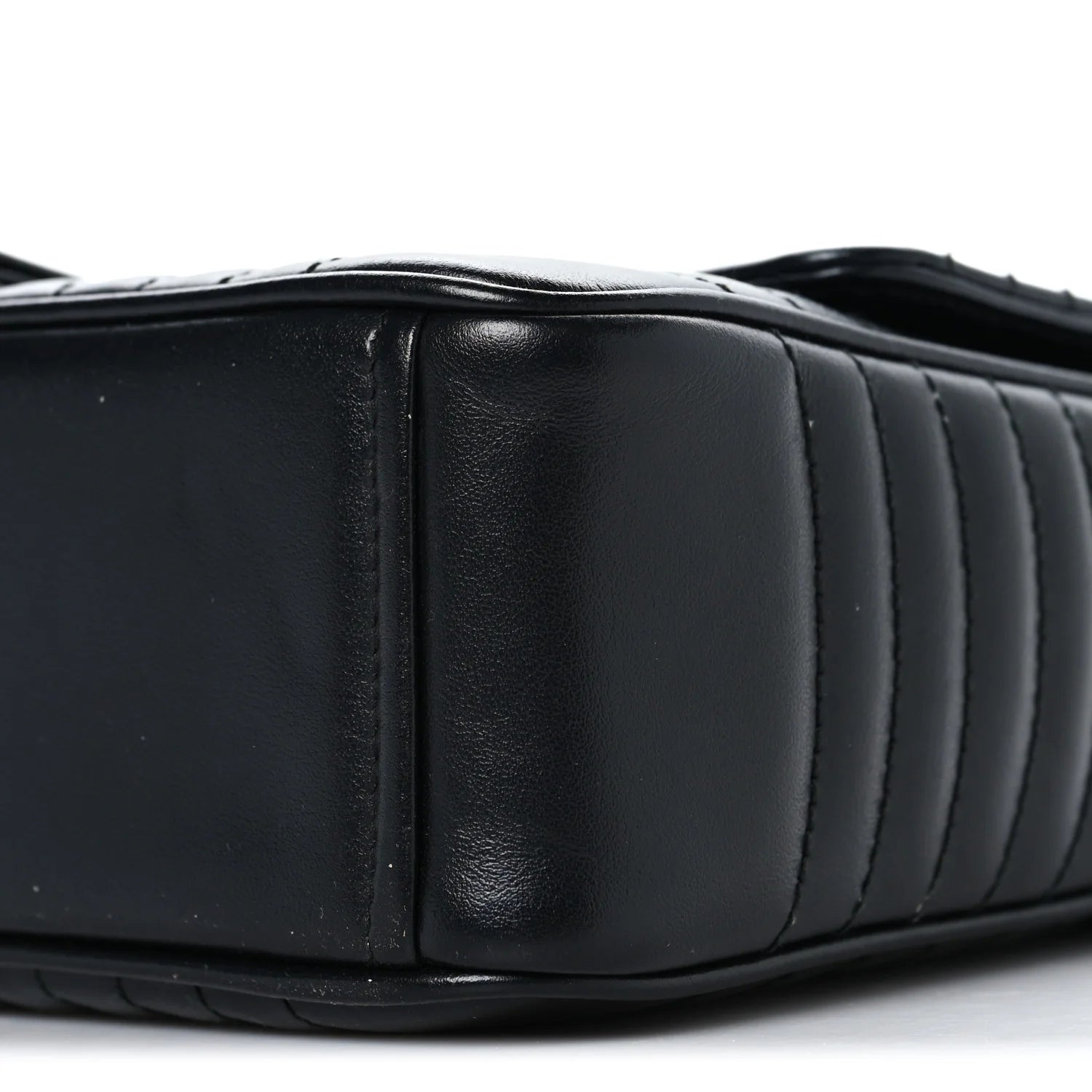 Soft Calfskin Impunture Diagramme Large Chain Flap Shoulder Bag Black