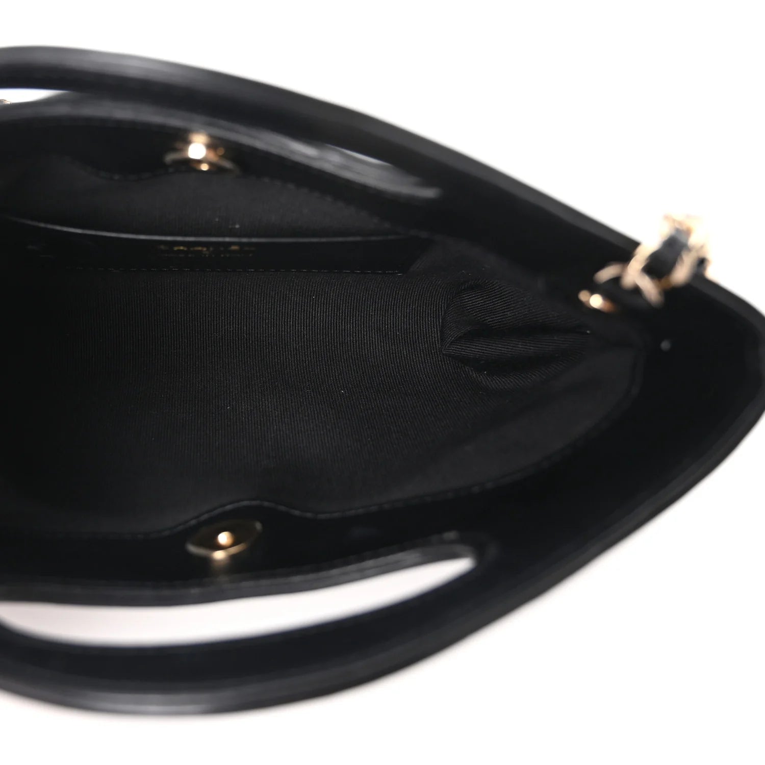 Shiny Crumpled Calfskin Quilted Nano 31 Shopping Bag Black