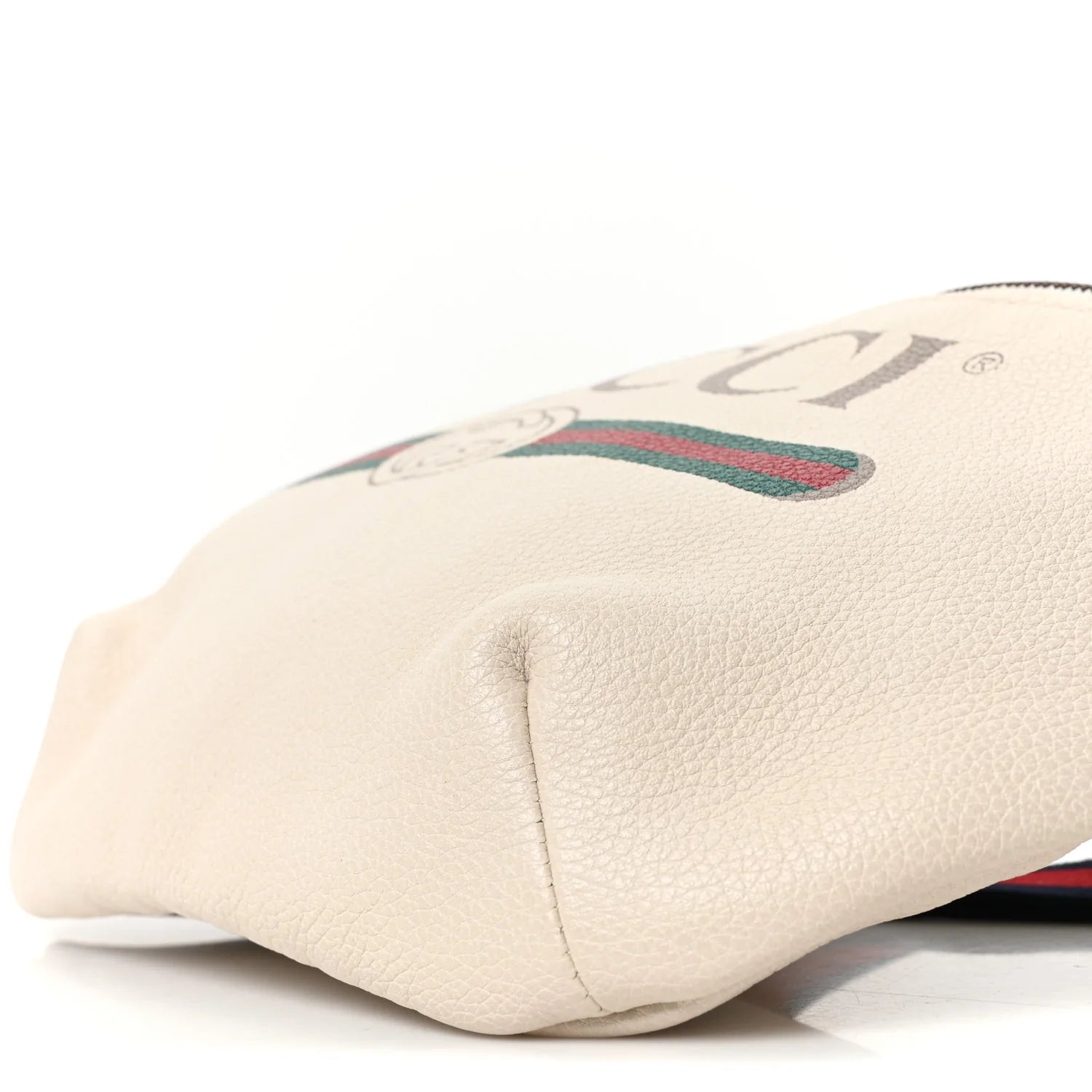 Grained Calfskin Logo Belt Bag White