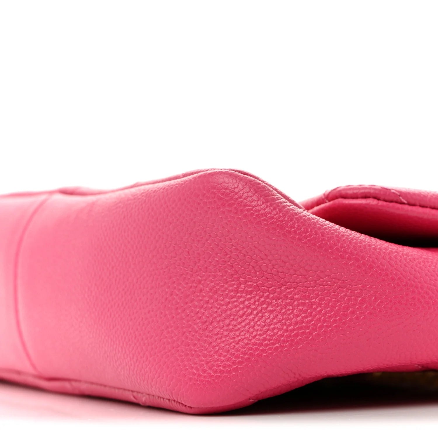 Shiny Caviar Quilted Small Chain Melody Flap Dark Pink