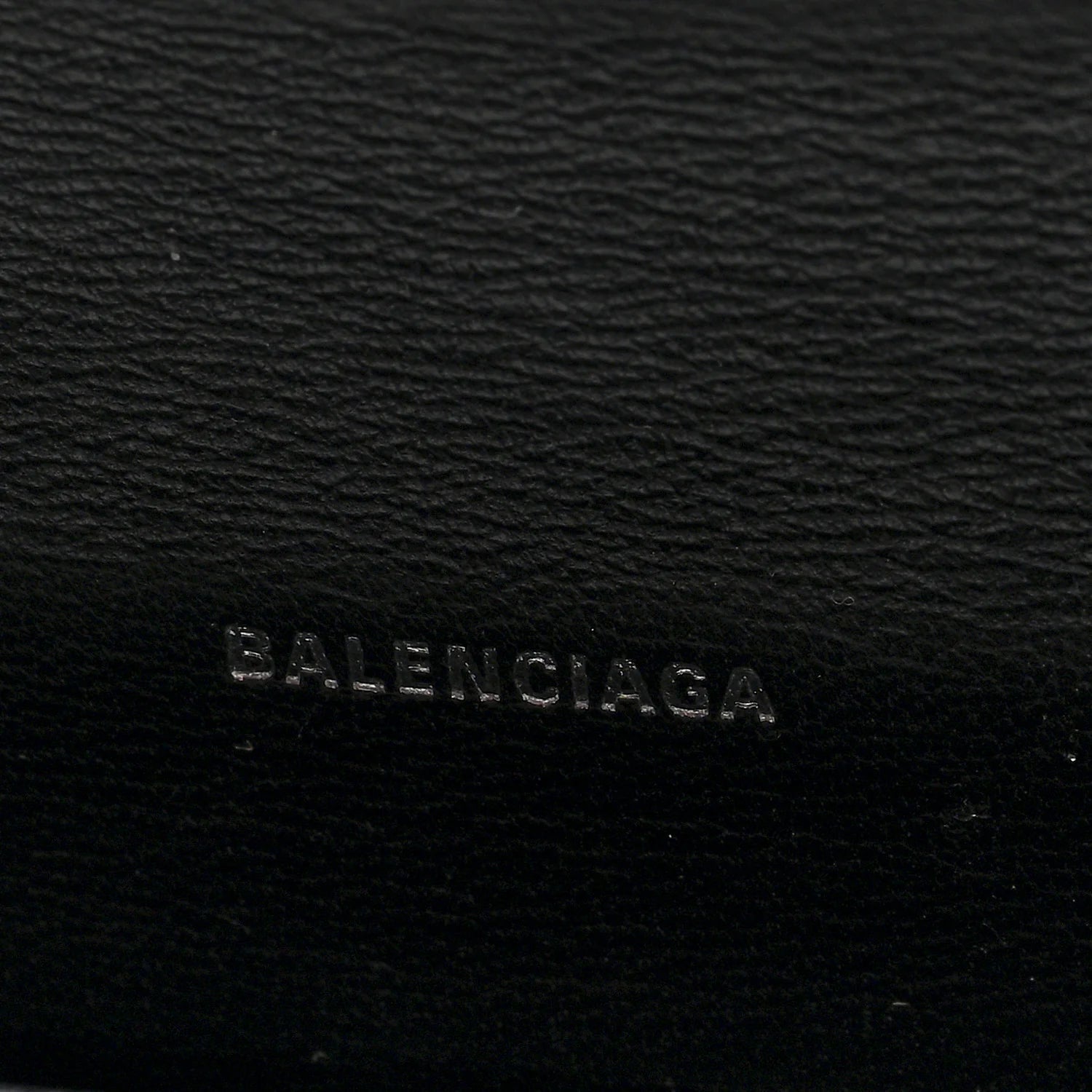 Shiny Calfskin Crocodile Embossed BB Phone Holder Wallet on Chain Black