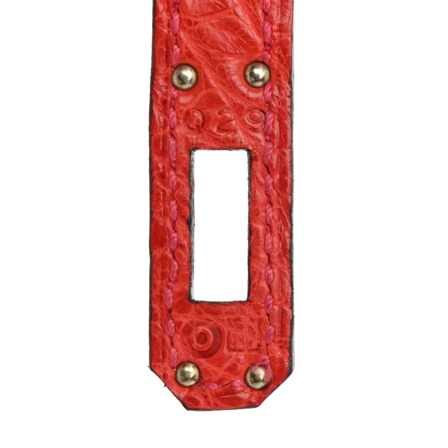 Matte Alligator Kelly Pochette Bougainvillea