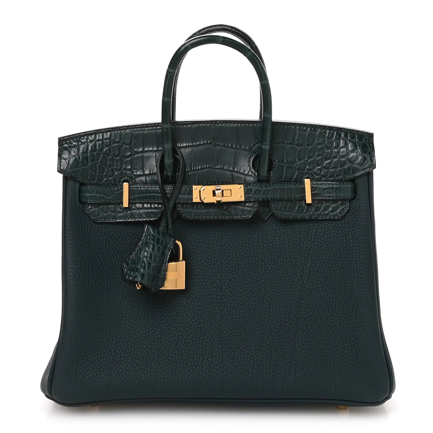Togo Matte Alligator Birkin Touch 25 Vert Cypress
