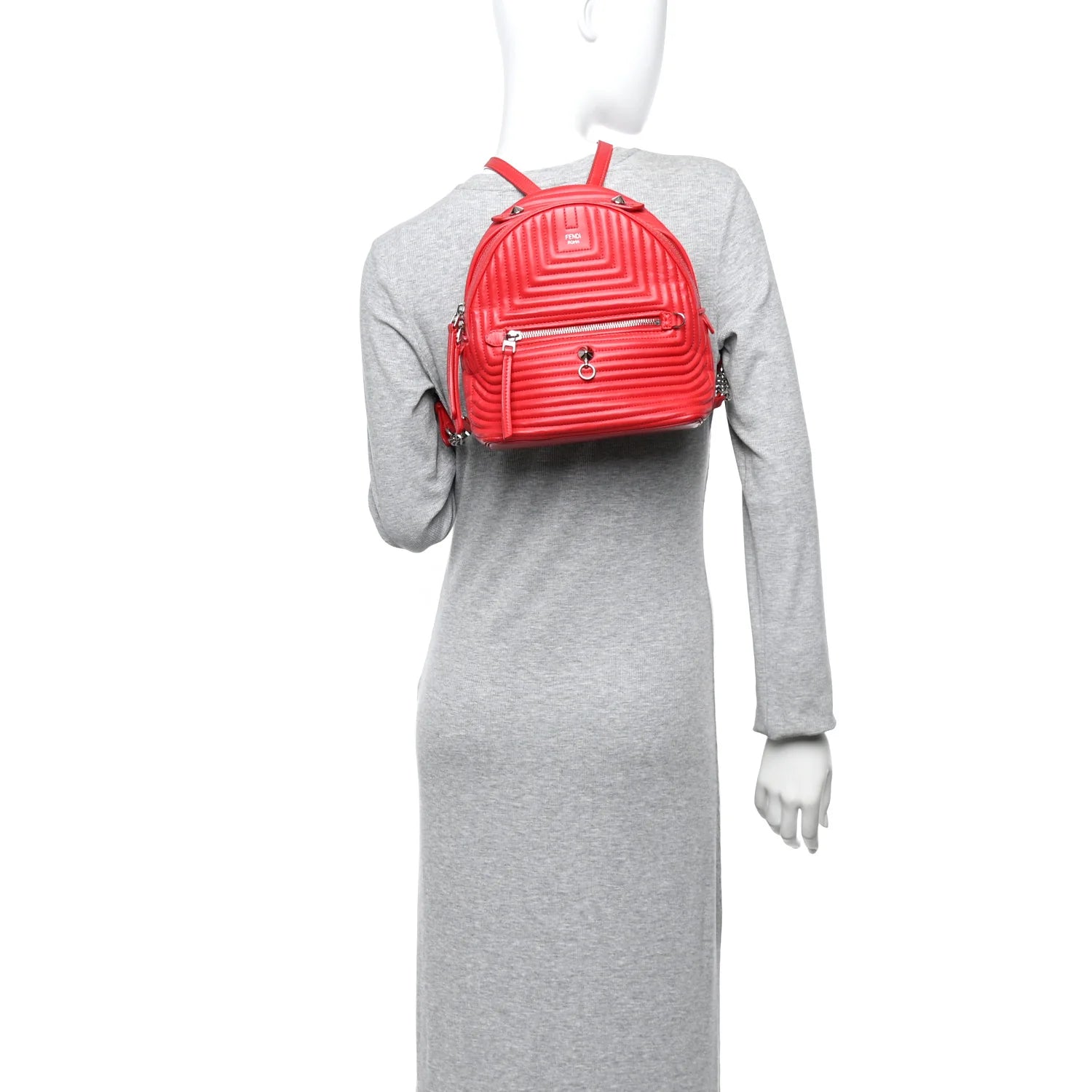 Shiny Nappa Trapuntata Mini Backpack Papavero