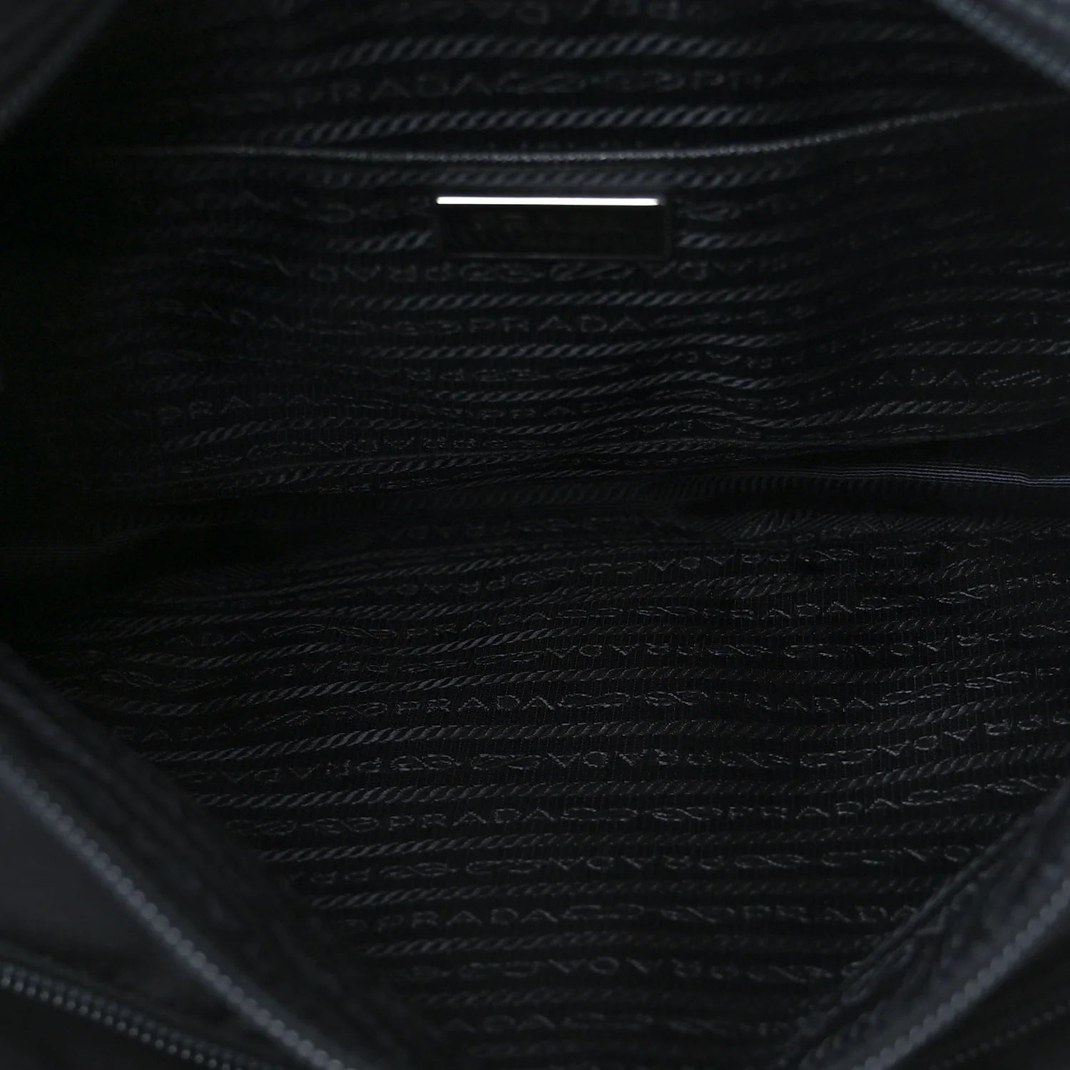 Tessuto Nylon Saffiano Double Buckle Messenger Shoulder Bag Black