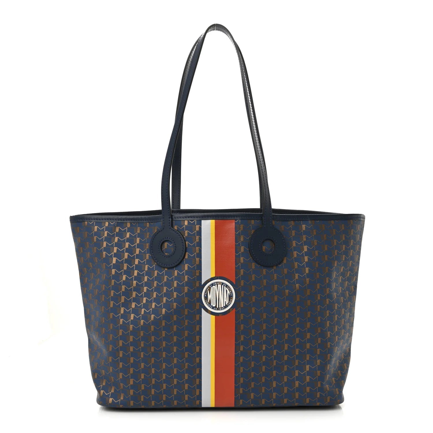 Grained Calfskin Canvas 1920 Oh! Tote Ruban MM Indigo Bronze