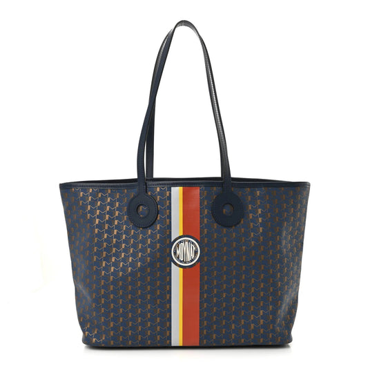 Grained Calfskin Canvas 1920 Oh! Tote Ruban MM Indigo Bronze