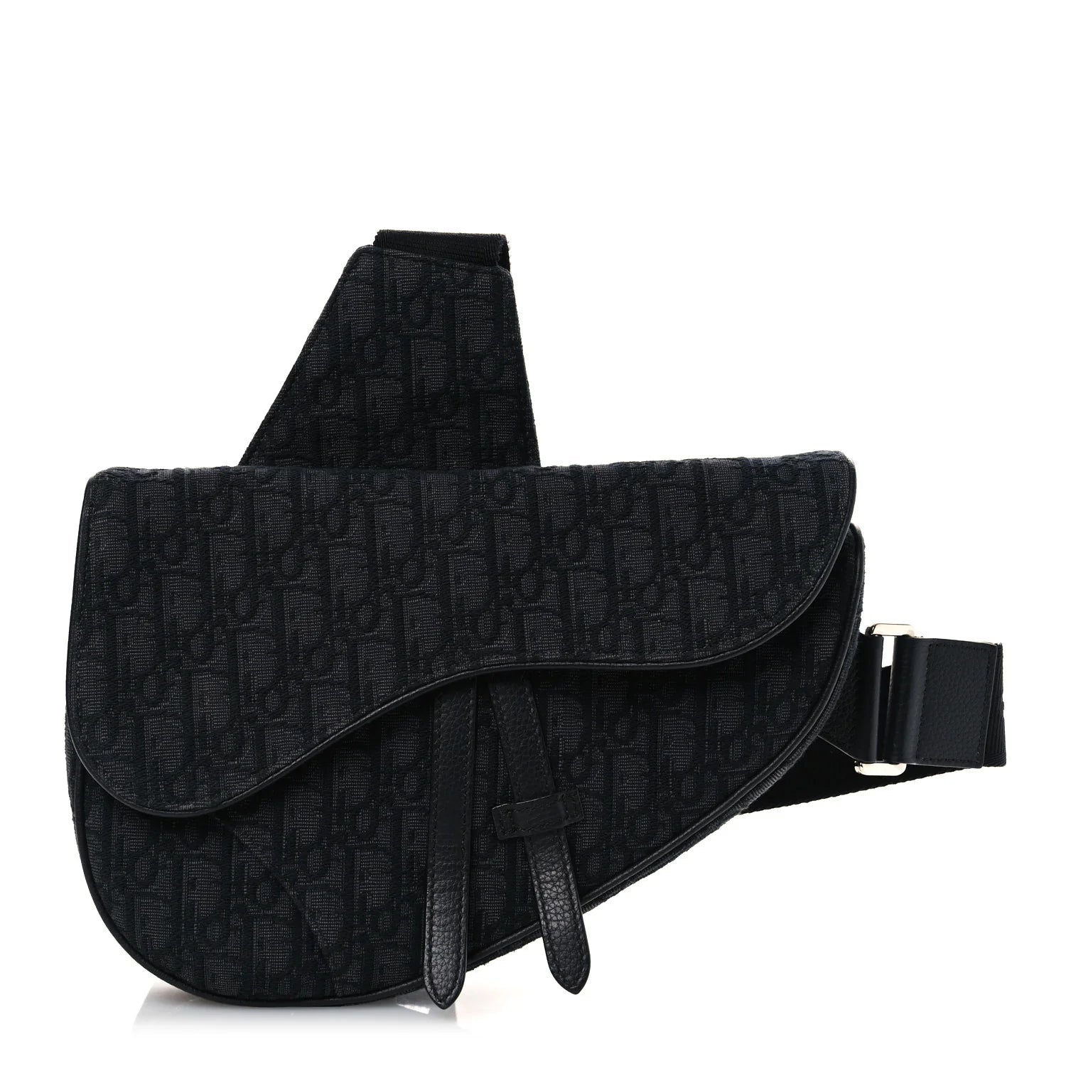 Oblique Mens Saddle Bag Black Blue