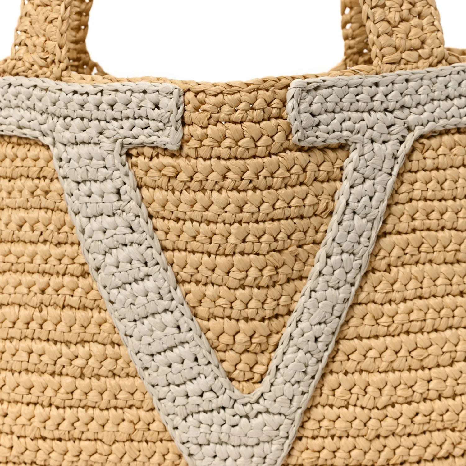 Raffia V Shoulder Bag