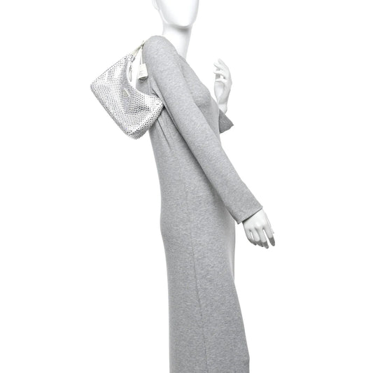 Satin Crystal Mini Re-Edition 2000 Bag White