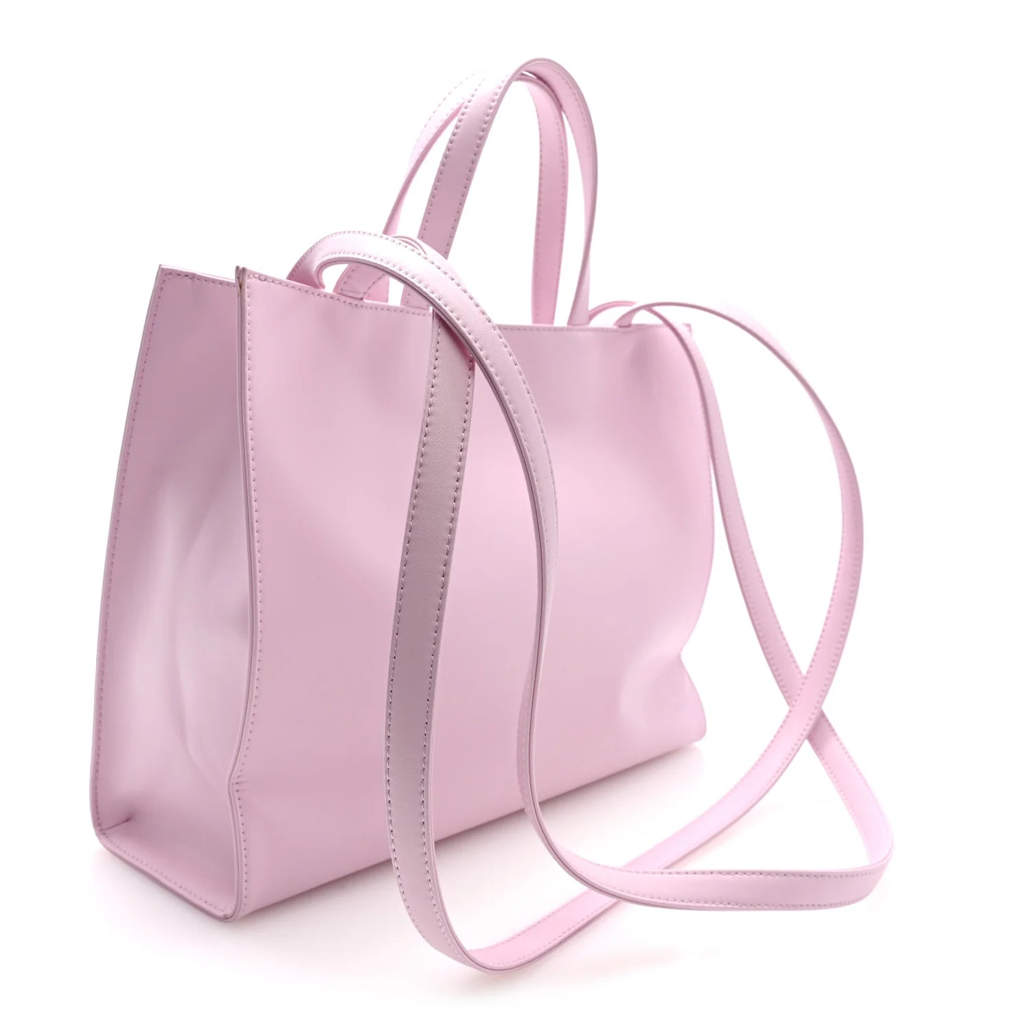 Vegan Leather Medium Shopping Bag Bubblegum