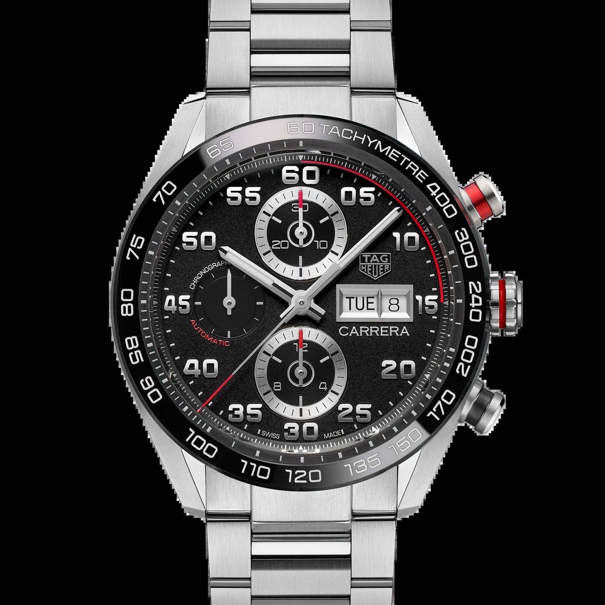 Unworn  Carrera Chronograph, Stainless Steel, 44Mm, Ref# CBN2A1AA.BA0643, Box & Papers