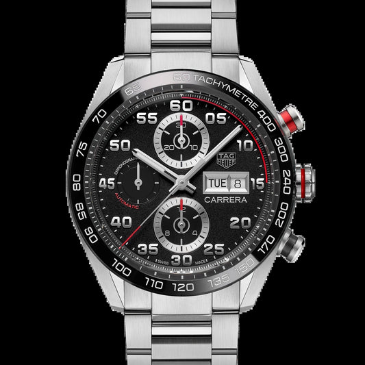 Unworn  Carrera Chronograph, Stainless Steel, 44Mm, Ref# CBN2A1AA.BA0643, Box & Papers