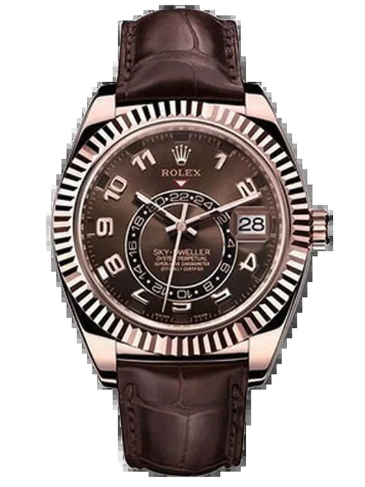 Rolex Sky-Dweller Rose Gold Chocolate Dial Men'S Watch 326135 Cho