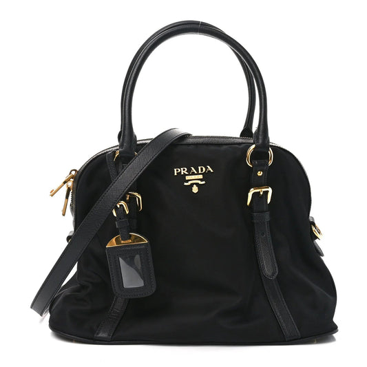 Tessuto Nylon Saffiano Small Tote Black