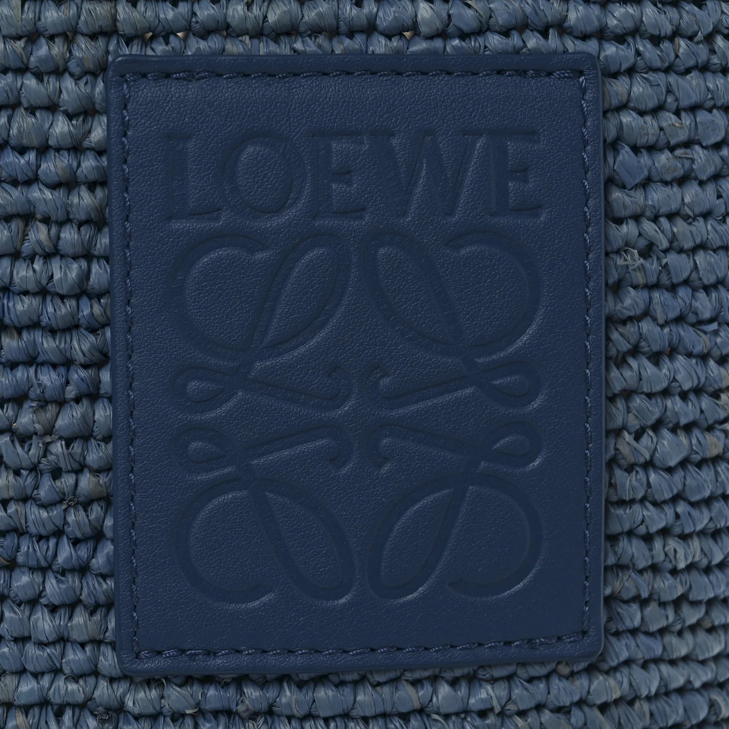 Raffia Mini Slit Tote Bag Blue