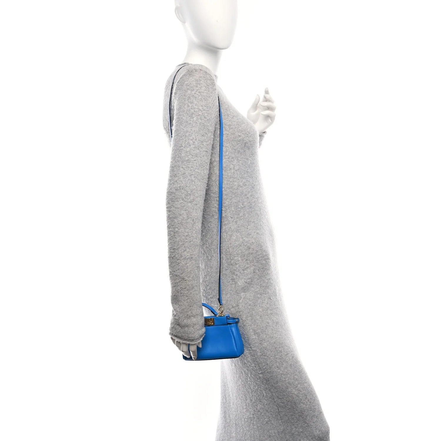 Shiny Nappa Micro Peekaboo Iconic Satchel Blue Royal