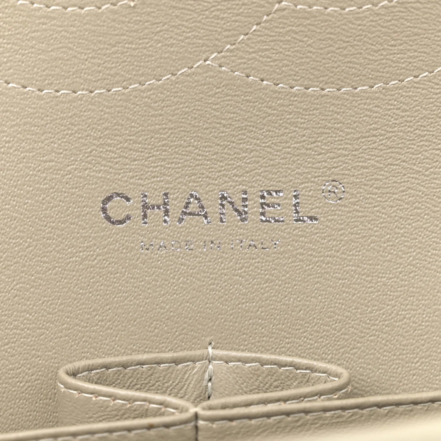 Patent Calfskin Quilted Jumbo Double Flap Grey