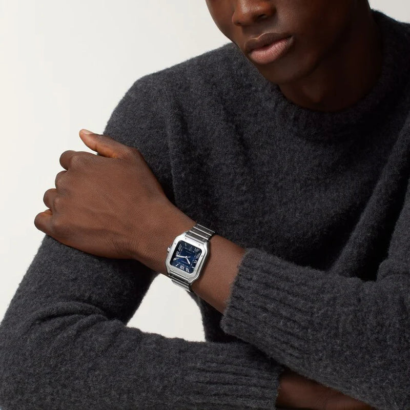 Unworn  Santos De , Stainless Steel, 39.8Mm, Ref# WSSA0071, Box and Papers