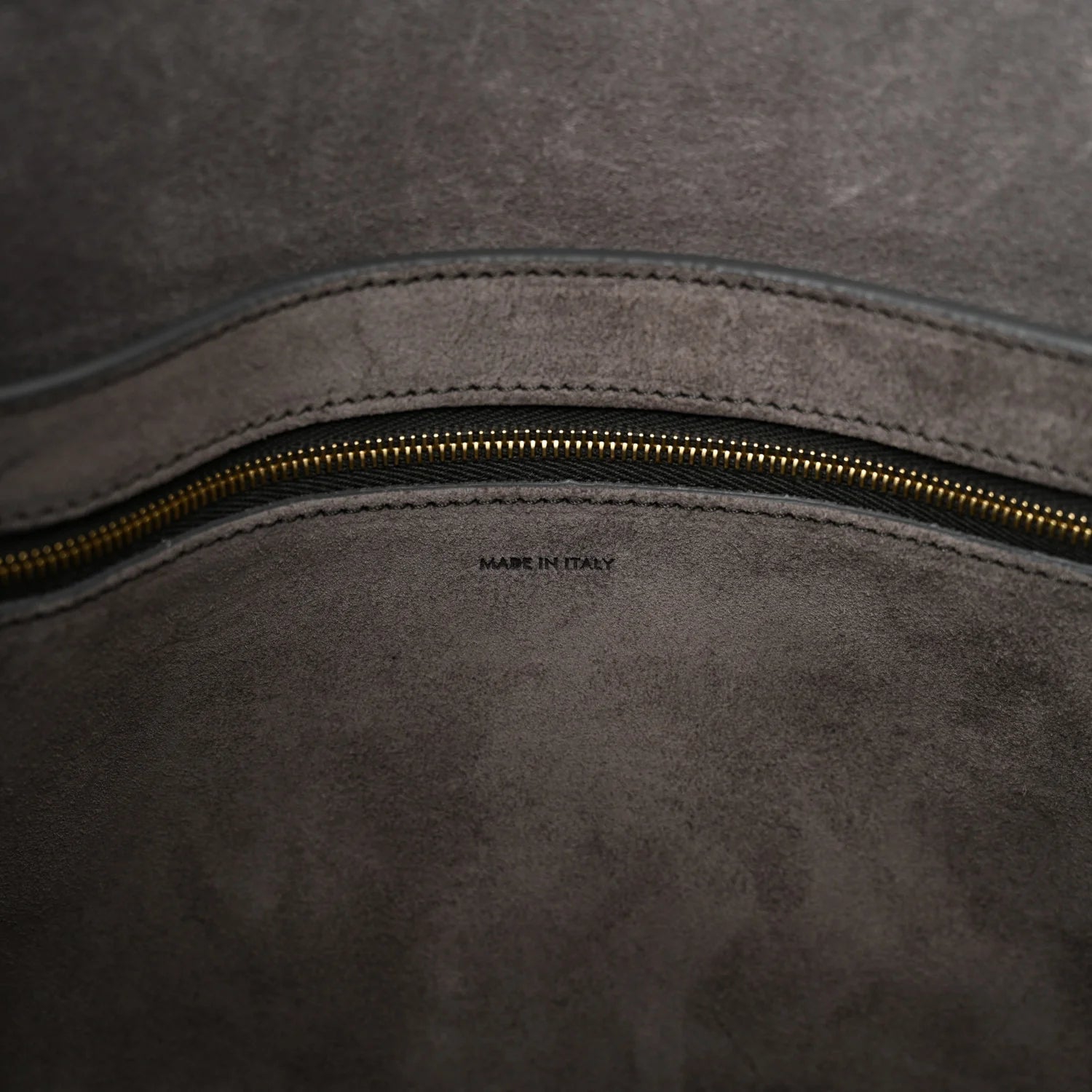 Soft Grained Calfskin Sangle Bucket Bag Grey