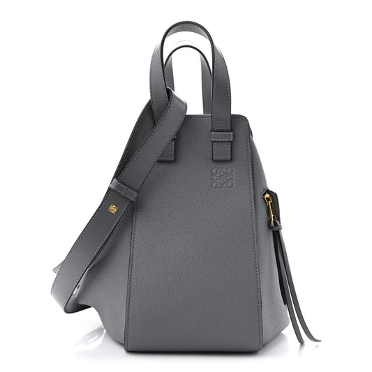 Grained Calfskin Small Hammock Shoulder Bag Asphalt