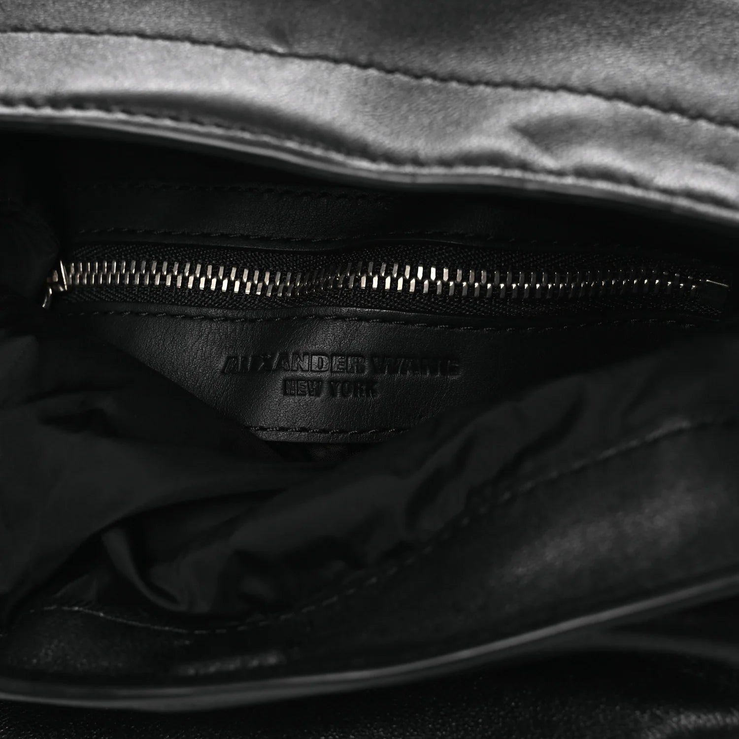 Lambskin Attica Chain Dry Sack Bucket Bag Black