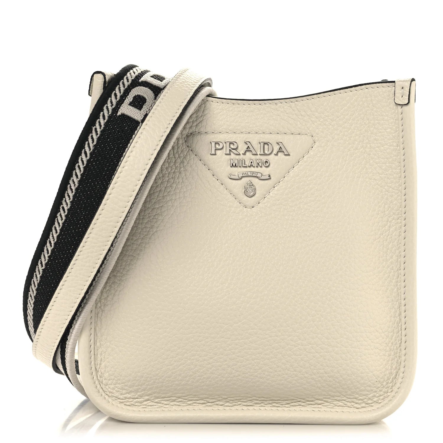 Vitello Daino Soft Mini Hobo Messenger Bag White