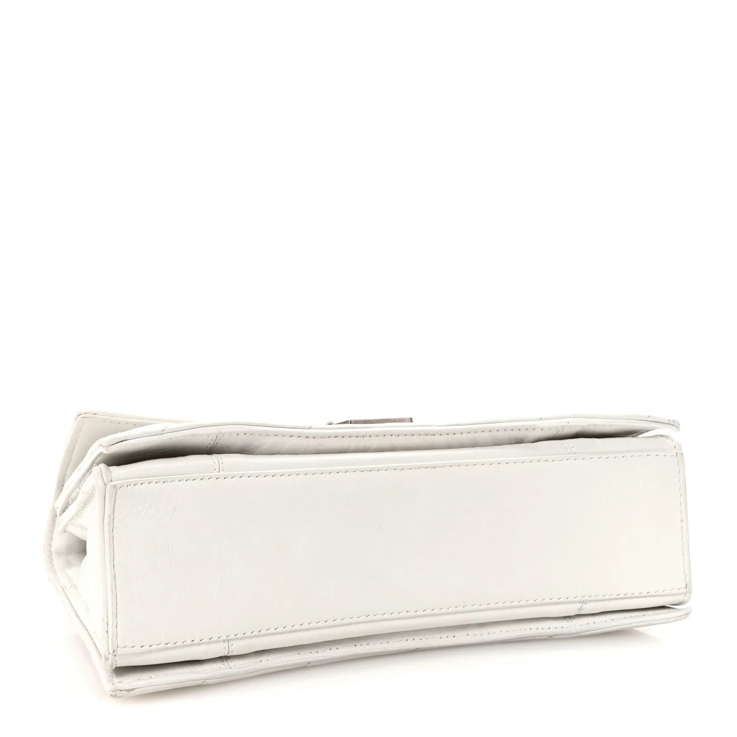 Crushed Calfskin Quilted Small Crush Chain Bag Optic White