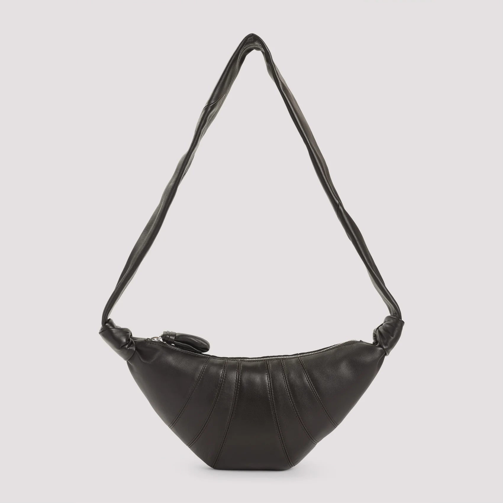 LEATHER CROISSANT ZIP BAG