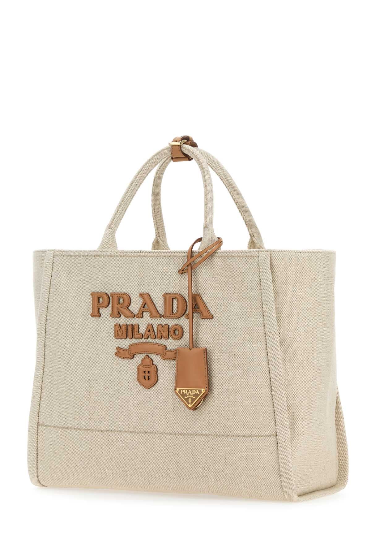 SAND CANVAS SHOPPING BAG