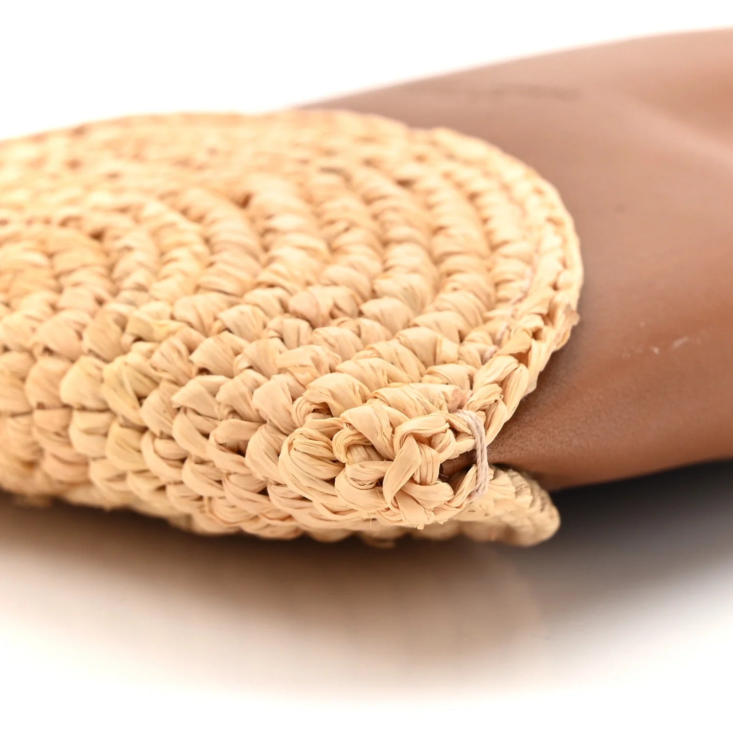 Raffia Cassandre Mini Pochon Crossbody Bag Brick Natural