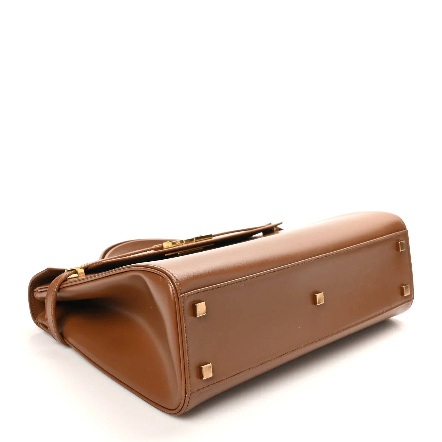 Smooth Calfskin Manhattan Top Handle Brown