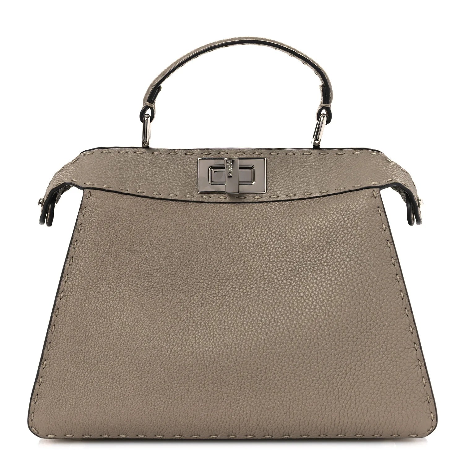 Cuoio Romano Selleria Chamois Small Peekaboo I SEE U Satchel Corda Camelia Cipria