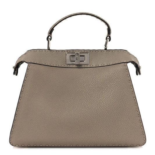 Cuoio Romano Selleria Chamois Small Peekaboo I SEE U Satchel Corda Camelia Cipria